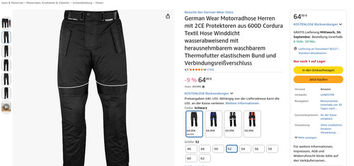 Motorradhose german wear - motorradhose,