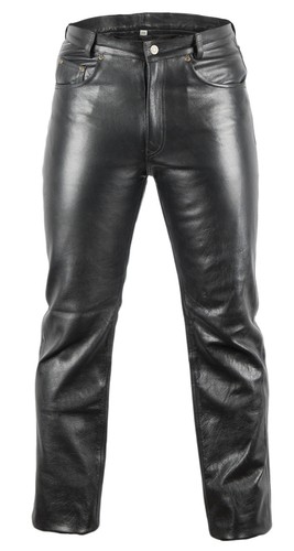 Lederjeans bikerjeans - ,